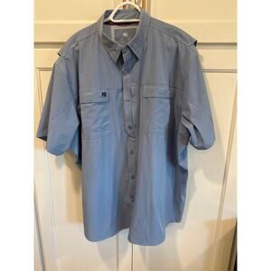AG gear harvester performance button down short sleeve men’s 3X blue shirt